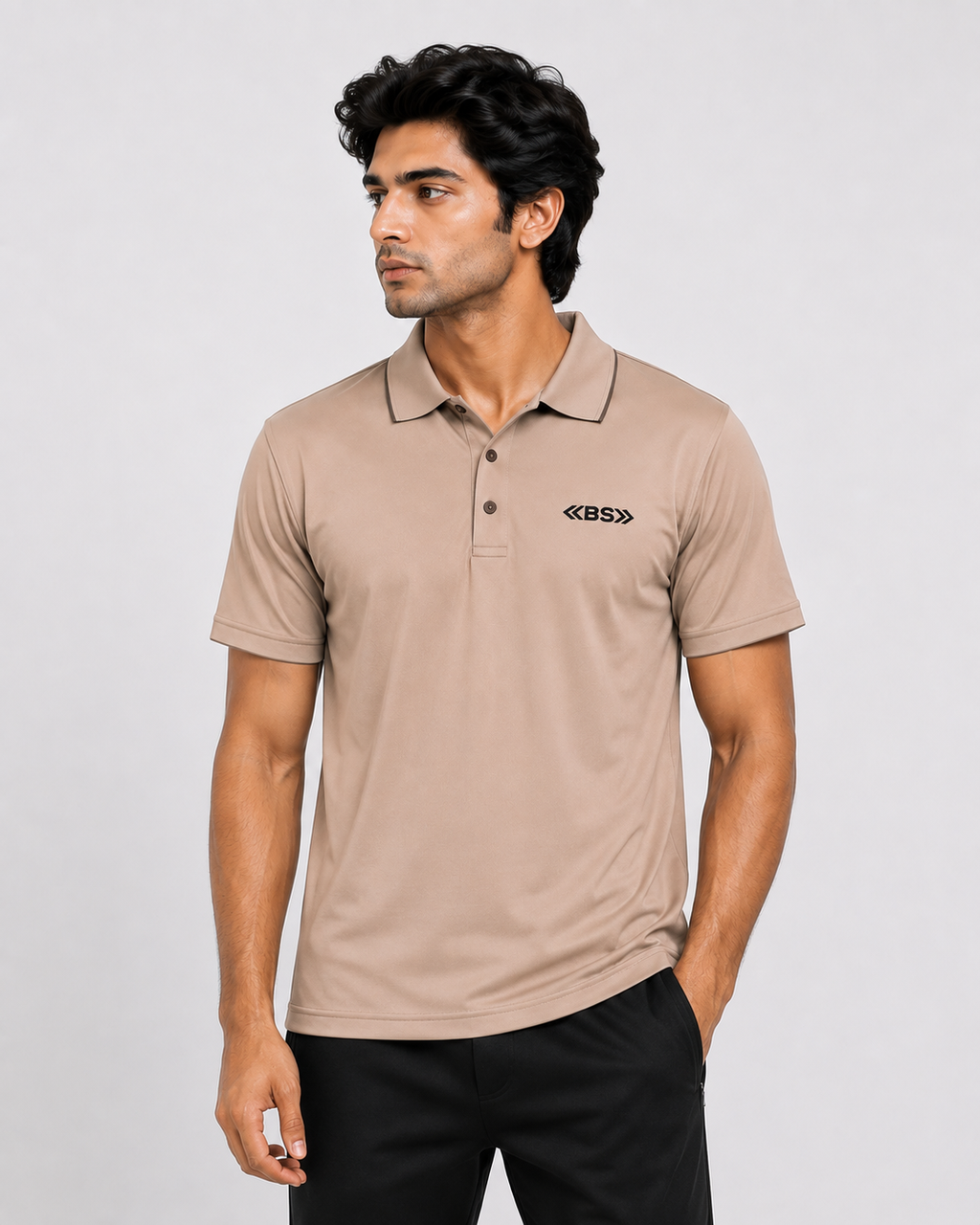 Classic Performance Polo T-Shirt – Beige