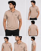 Classic Performance Polo T-Shirt – Beige
