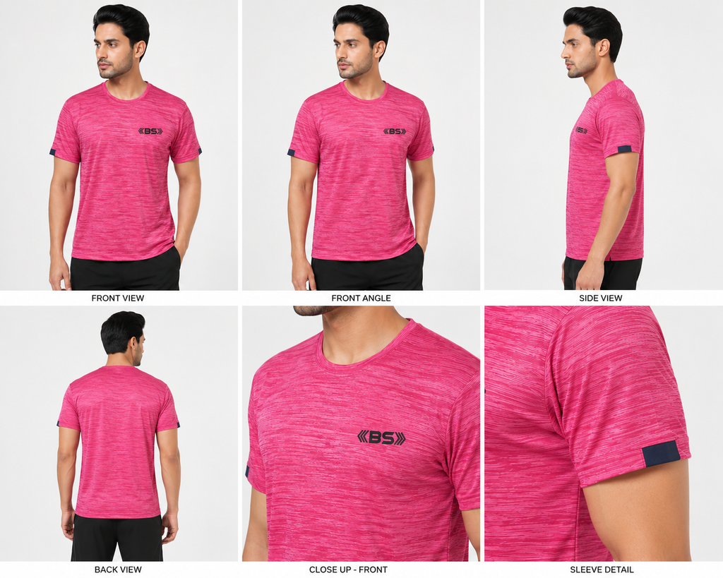 Heather Pink Melange Performance T-Shirt