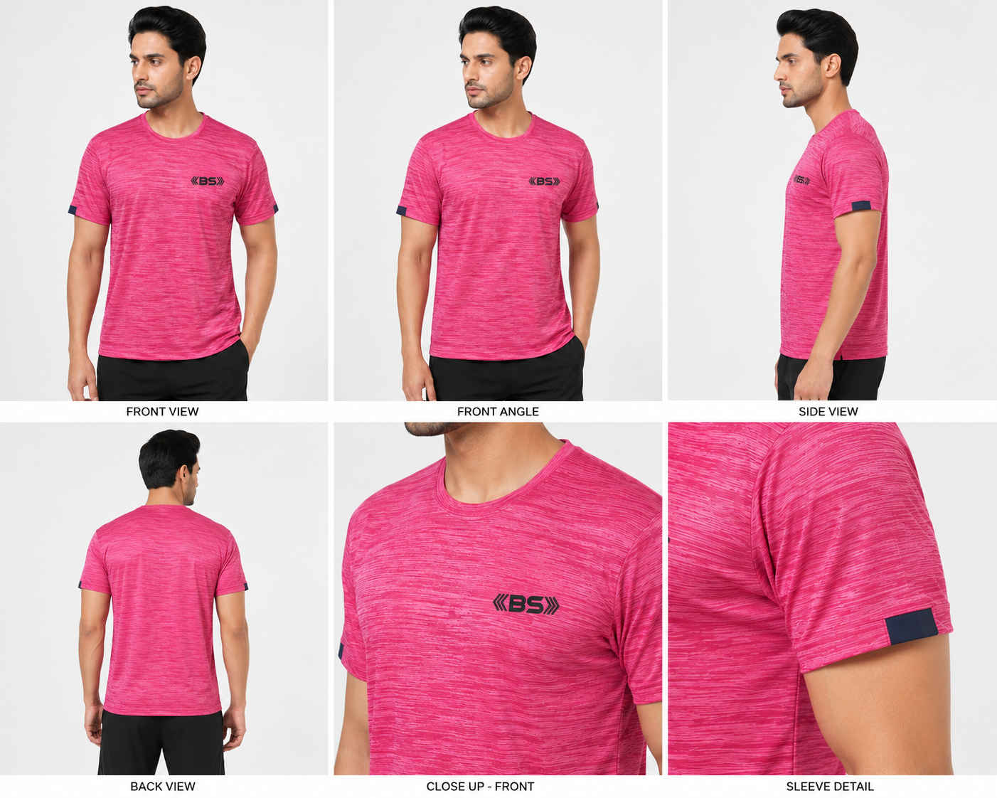 Heather Pink Melange Performance T-Shirt