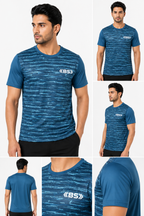 Men's Blue Camo Performance Sports T-Shirt