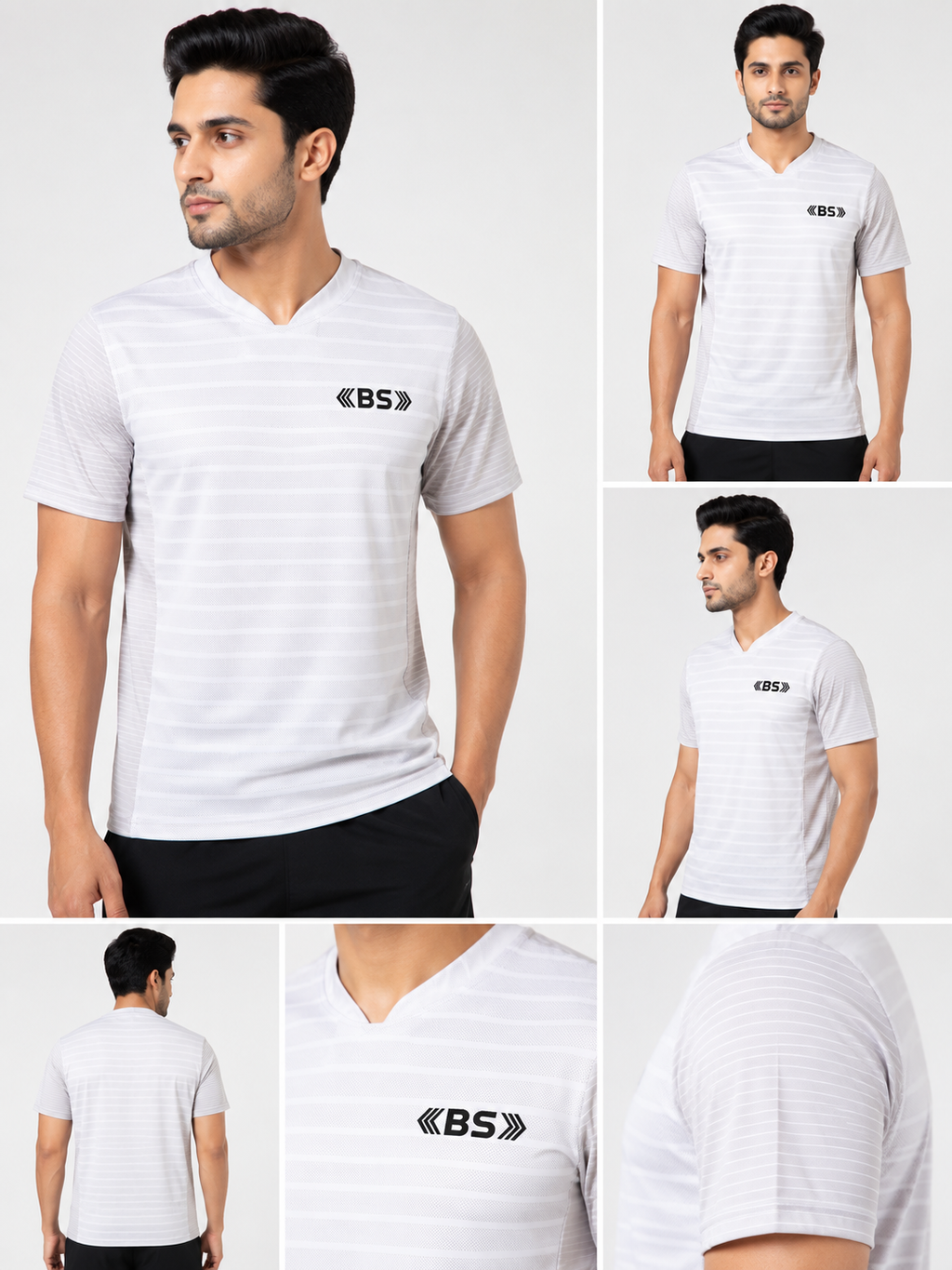 Men's White Performance Sports T-Shirt