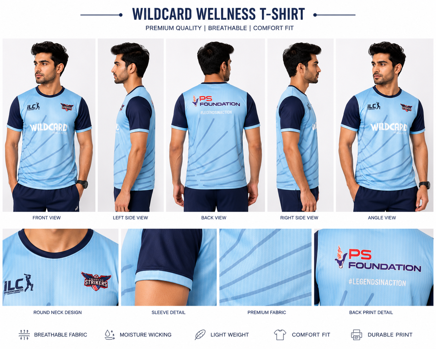 Wildcard Wellness Performance Cricket T-Shirt