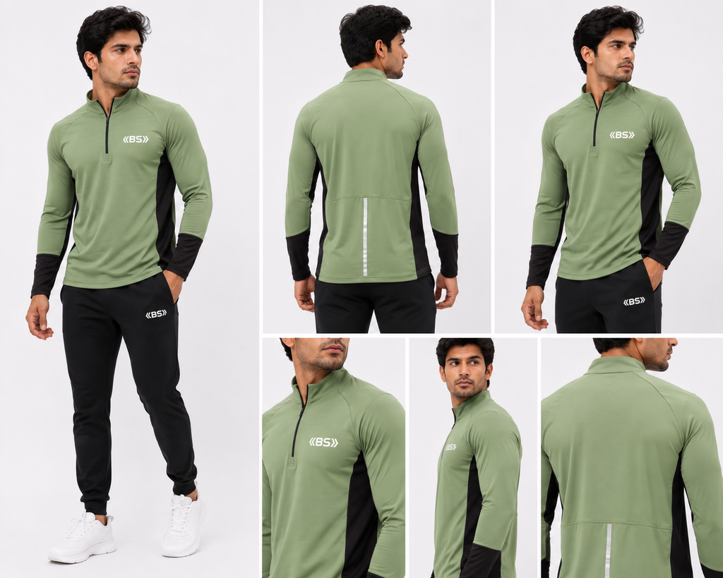 BS Sports Premium Quarter-Zip Performance Training T-Shirt