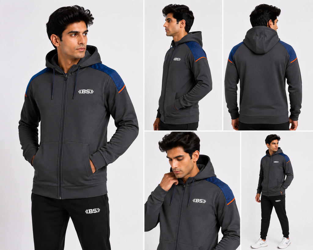 BS Sports Premium Sports Hoodie – Charcoal Grey