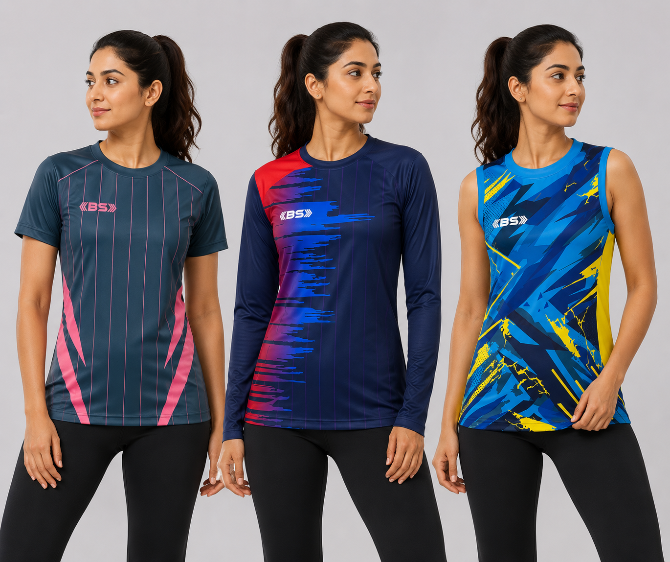BS Sports Training Combo Pack – Half Sleeve + Full Sleeve + Sleeveless T-Shirt