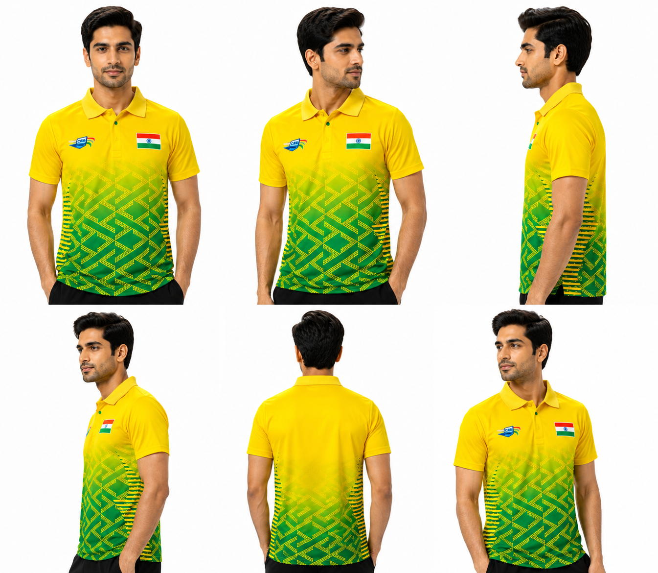 Yellow Performance Sports Polo T-Shirt