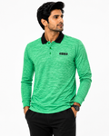 Green Full Sleeve Performance Polo T-Shirt
