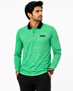 Green Full Sleeve Performance Polo T-Shirt