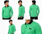Green Full Sleeve Performance Polo T-Shirt