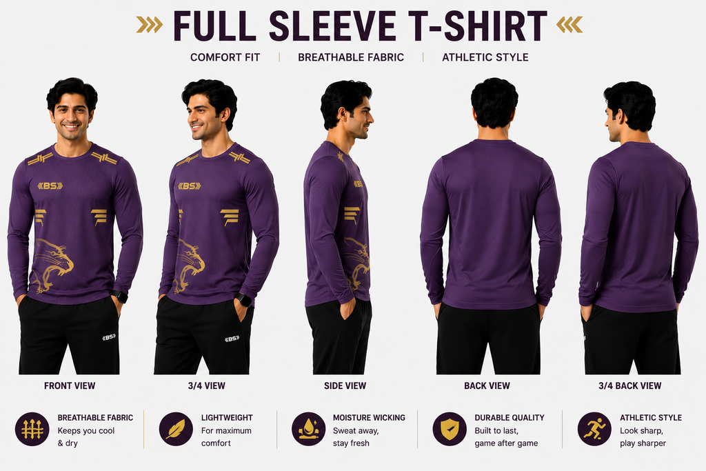 BS Sports 3-in-1 Performance Combo – Half Sleeve, Full Sleeve & Sleeveless