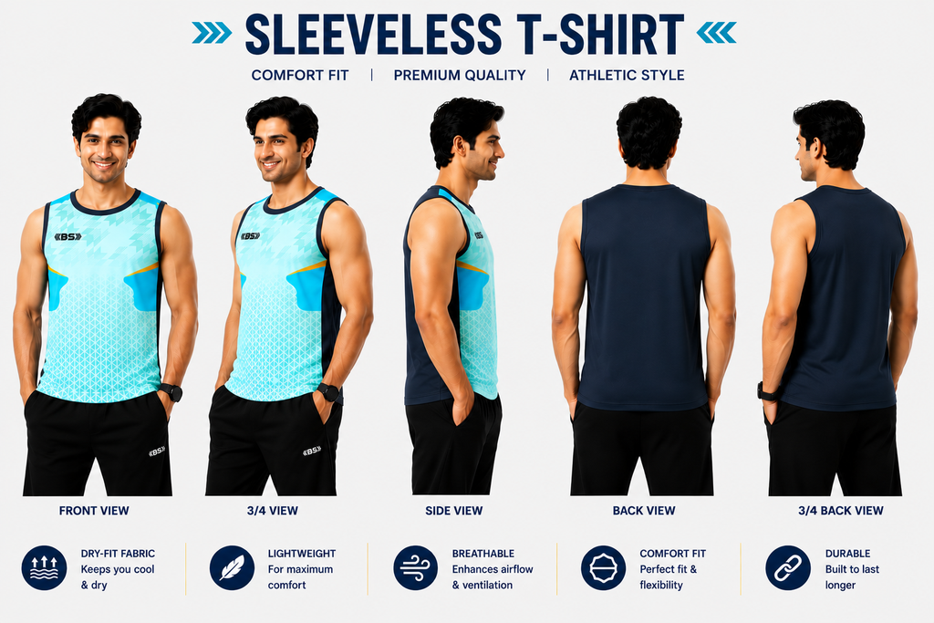 BS Sports 3-in-1 Performance Combo – Half Sleeve, Full Sleeve & Sleeveless