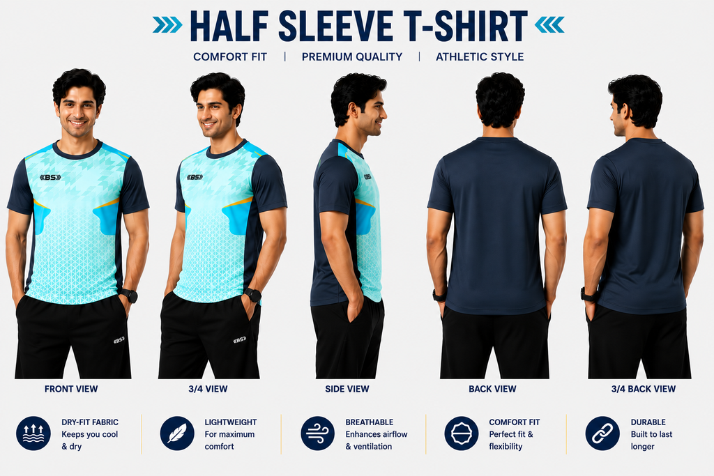 BS Sports 3-in-1 Performance Combo – Half Sleeve, Full Sleeve & Sleeveless