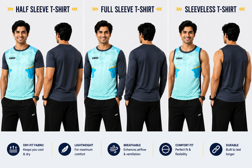 BS Sports 3-in-1 Performance Combo – Half Sleeve, Full Sleeve & Sleeveless