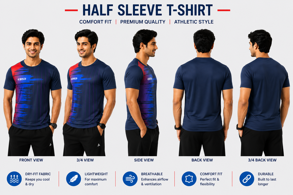 BS Sports 3-in-1 Performance Combo – Half Sleeve, Full Sleeve & Sleeveless