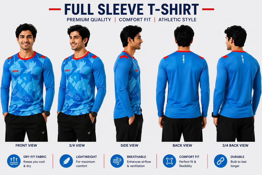 BS Sports 3-in-1 Performance Combo – Half Sleeve, Full Sleeve & Sleeveless