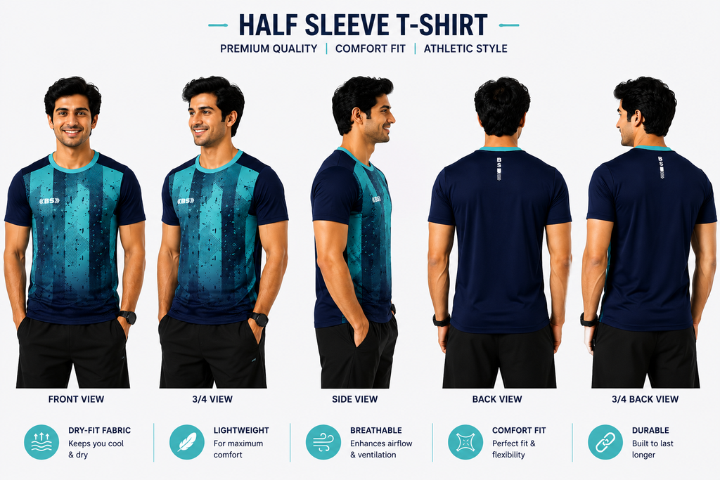 BS Sports 3-in-1 Performance Combo – Half Sleeve, Full Sleeve & Sleeveless