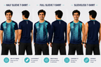 BS Sports 3-in-1 Performance Combo – Half Sleeve, Full Sleeve & Sleeveless
