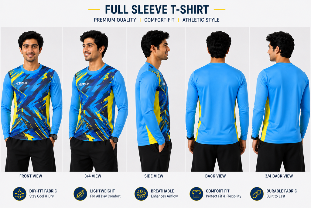 BS Sports 3-in-1 Performance Combo – Half Sleeve, Full Sleeve & Sleeveless