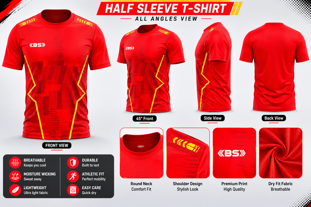 BS Sports 3-in-1 Performance Combo – Half Sleeve, Full Sleeve & Sleeveless