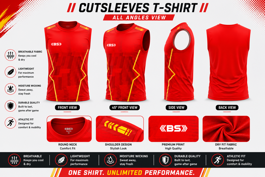 BS Sports 3-in-1 Performance Combo – Half Sleeve, Full Sleeve & Sleeveless