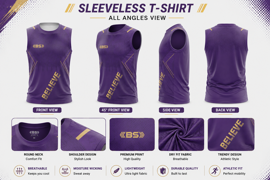 BS Sports 3-in-1 Performance Combo – Half Sleeve, Full Sleeve & Sleeveless