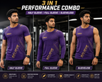 BS Sports 3-in-1 Performance Combo – Half Sleeve, Full Sleeve & Sleeveless