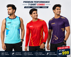 BS Sports Training Combo Pack – Half Sleeve + Full Sleeve + Sleeveless T-Shirt