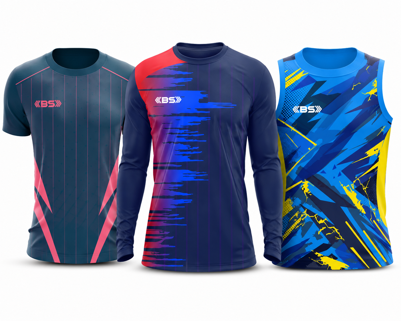 BS Sports Training Combo Pack – Half Sleeve + Full Sleeve + Sleeveless T-Shirt
