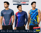 BS Sports Training Combo Pack – Half Sleeve + Full Sleeve + Sleeveless T-Shirt