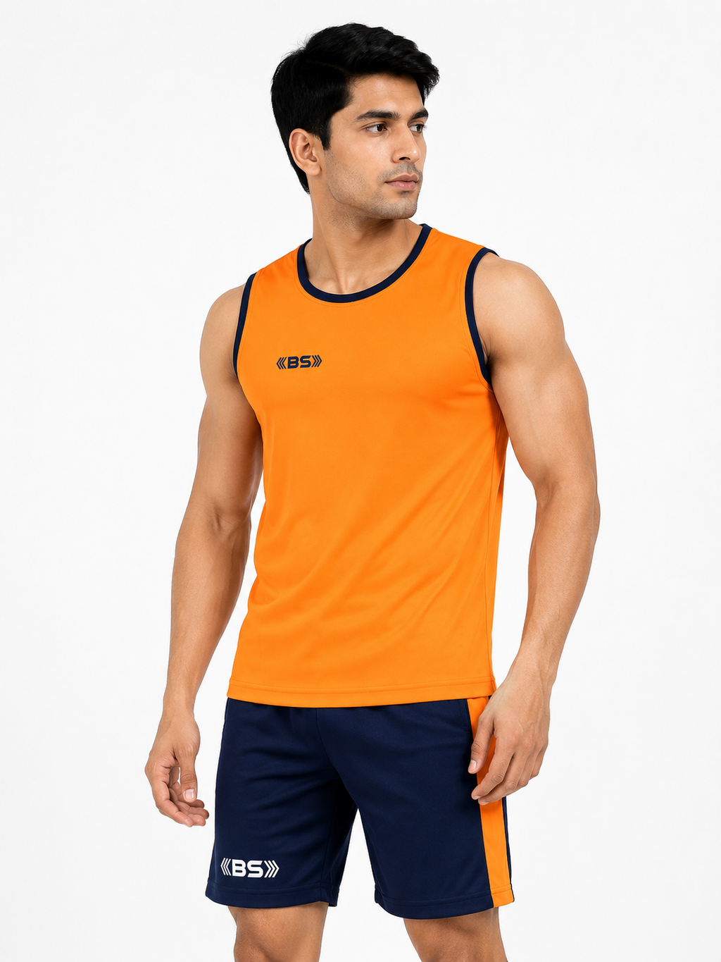 BS Sports Orange Sleeveless Training T-Shirt