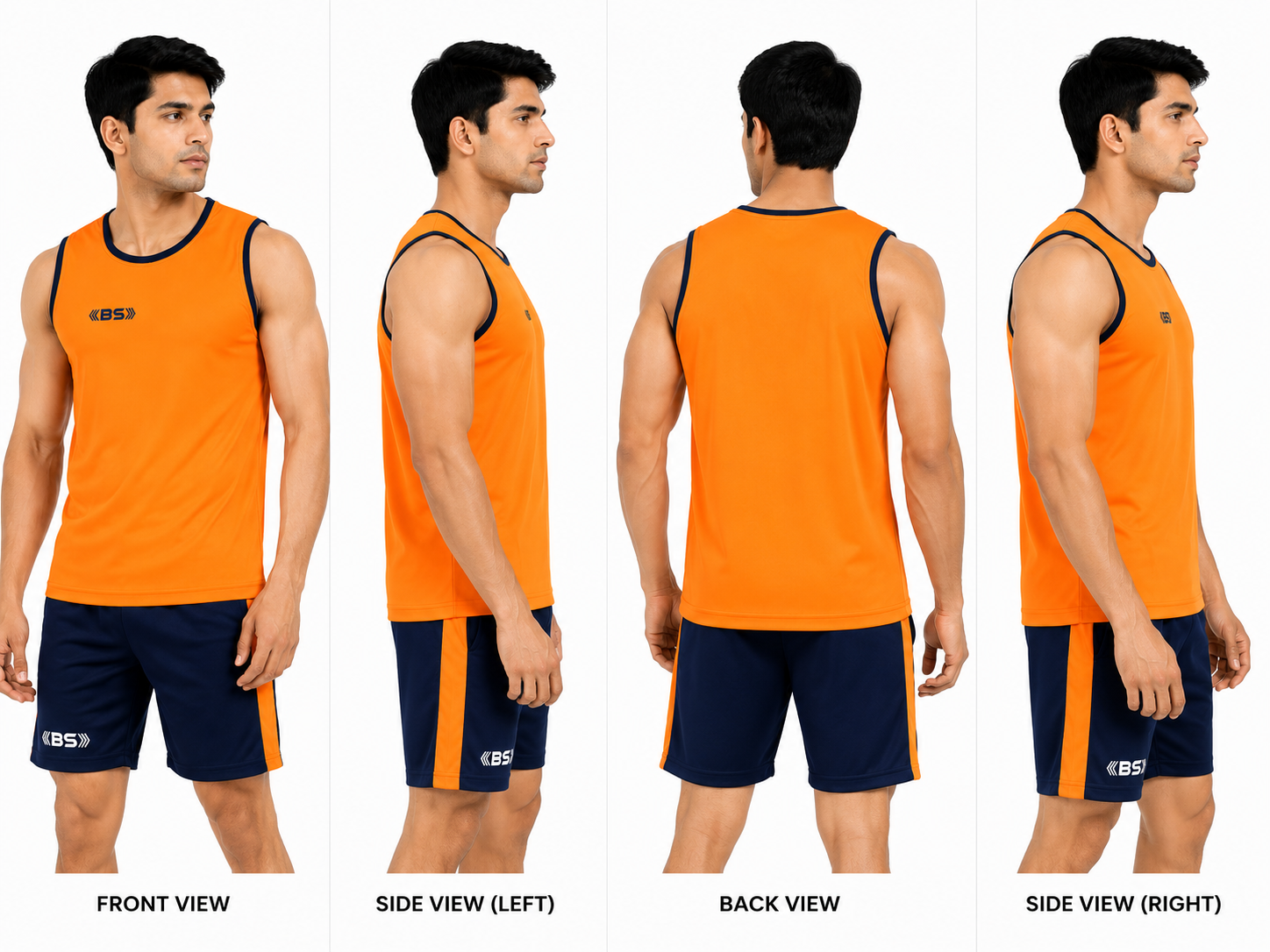 BS Sports Orange Sleeveless Training T-Shirt