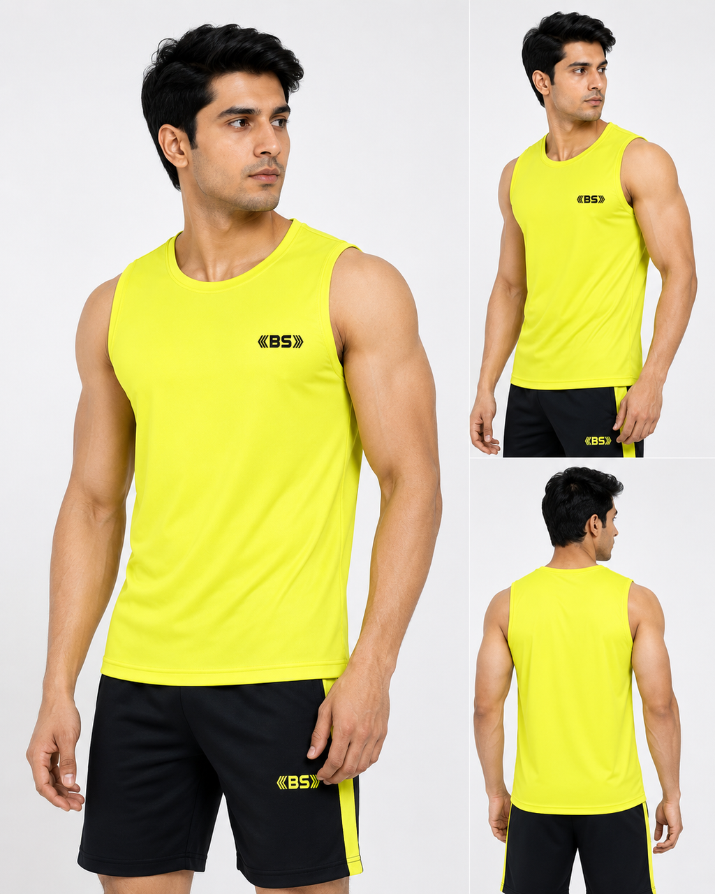 BS Sports Neon Yellow Sleeveless Training Vest