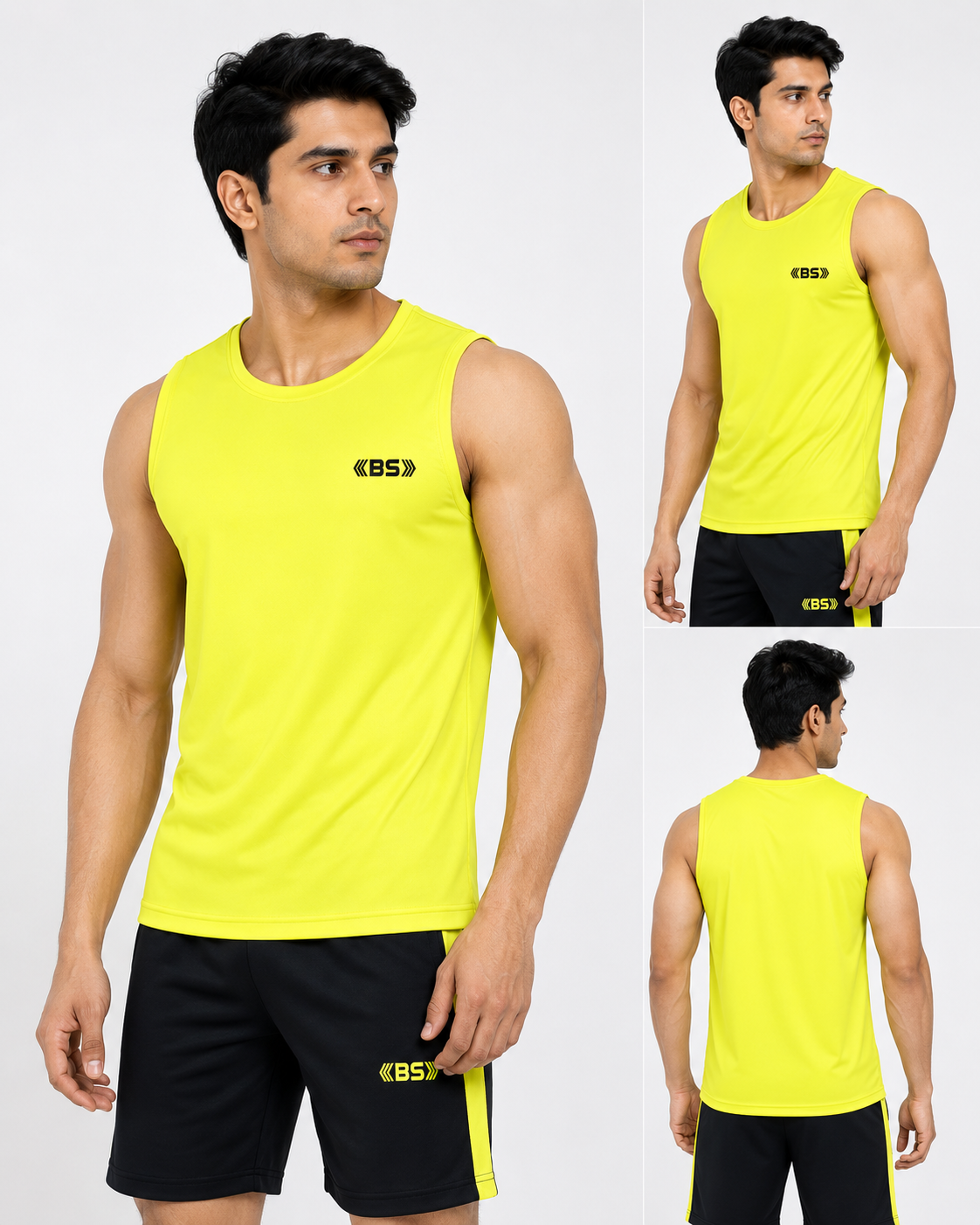 BS Sports Neon Yellow Sleeveless Training Vest