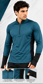 BS Sports Performance Half-Zip Full Sleeve T-Shirt
