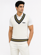 BS Sports Cricket White Sweater Elite-X