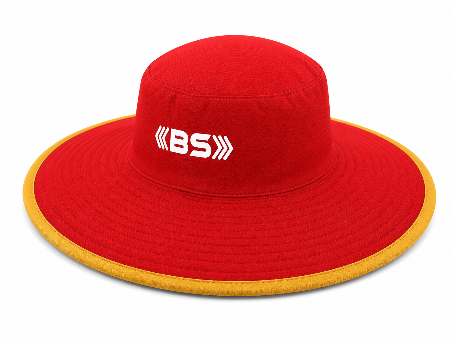 BS Sports Cricket Wide Brim Hat – Red & Gold Edition