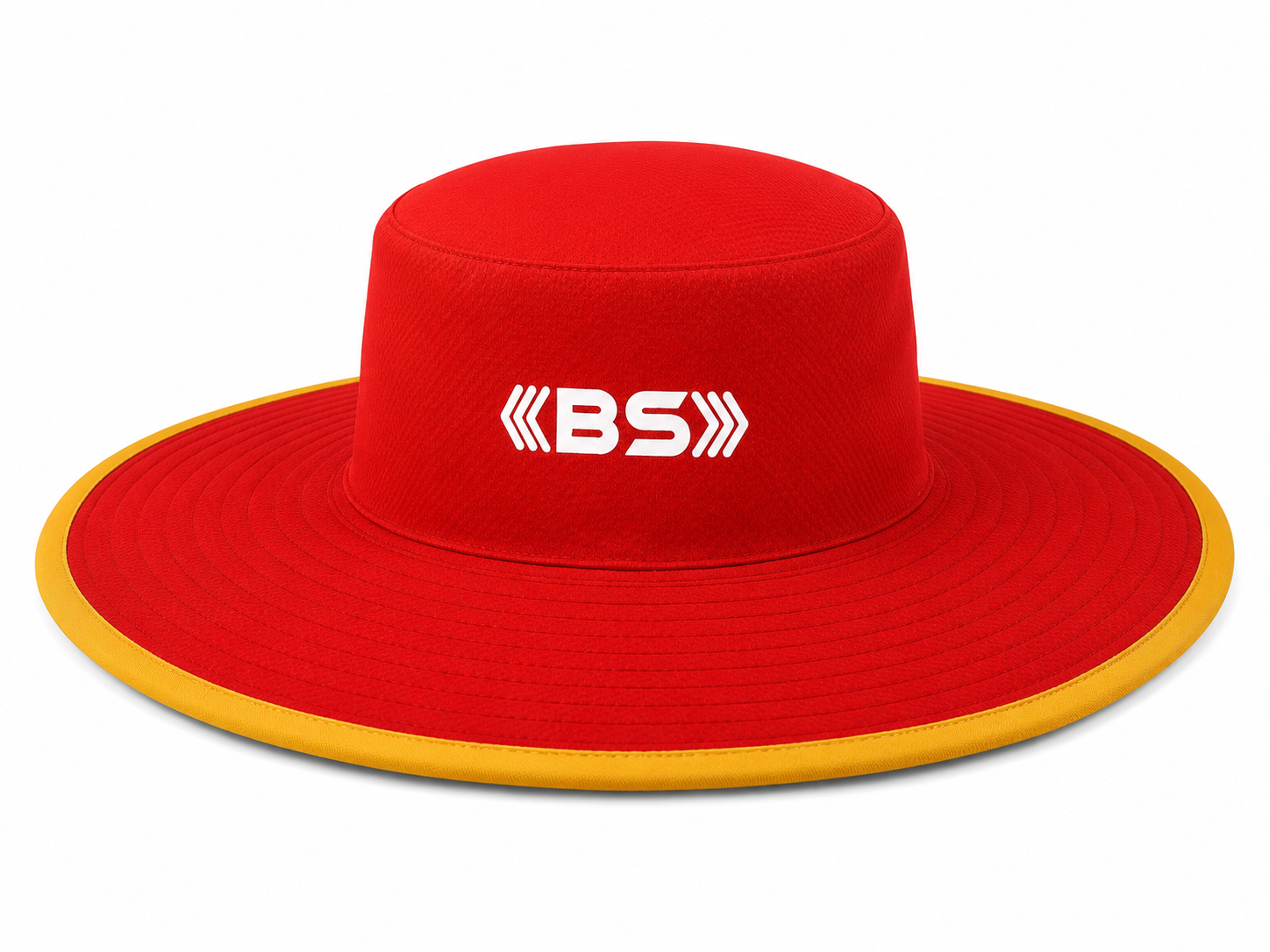 BS Sports Cricket Wide Brim Hat – Red & Gold Edition