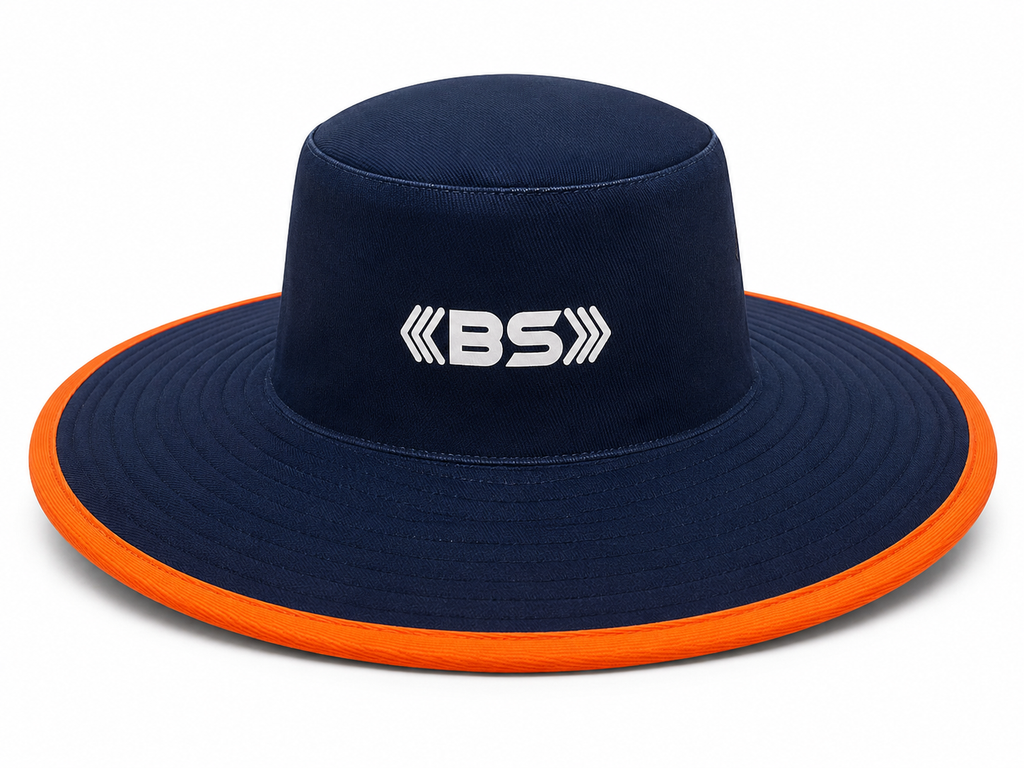 BS Sports Premium Cricket Umpire Hat – Navy Blue & Orange
