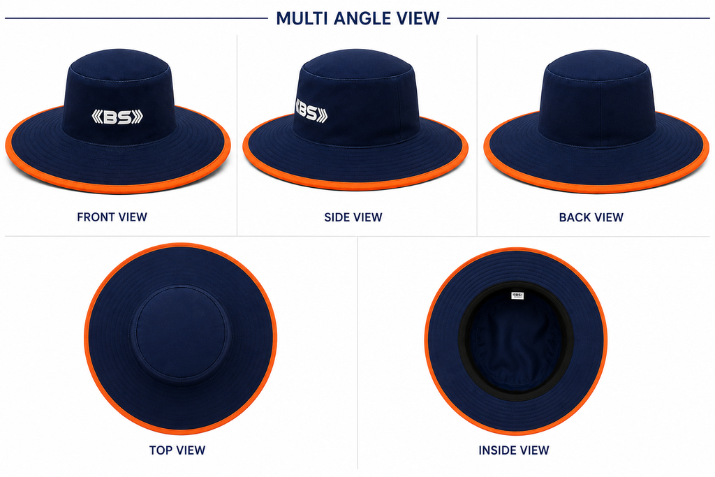 BS Sports Premium Cricket Umpire Hat – Navy Blue & Orange