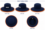 BS Sports Premium Cricket Umpire Hat – Navy Blue & Orange