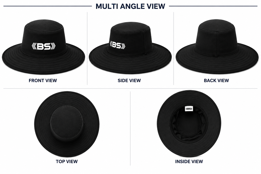 BS Sports Premium Black Cricket & Umpire Hat