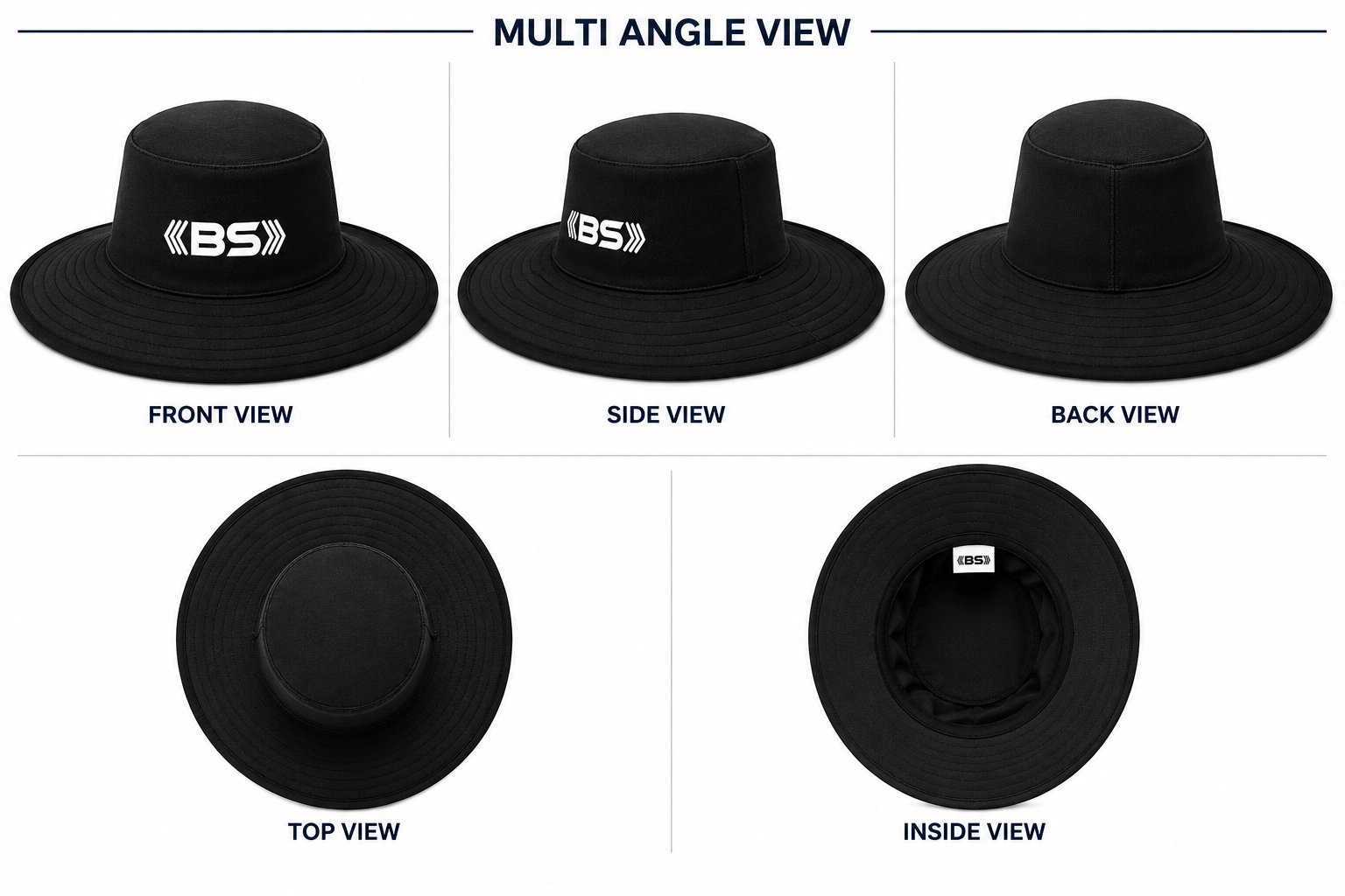 BS Sports Premium Black Cricket & Umpire Hat