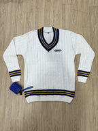 BS Sports Cricket White Sweater Elite-X Full