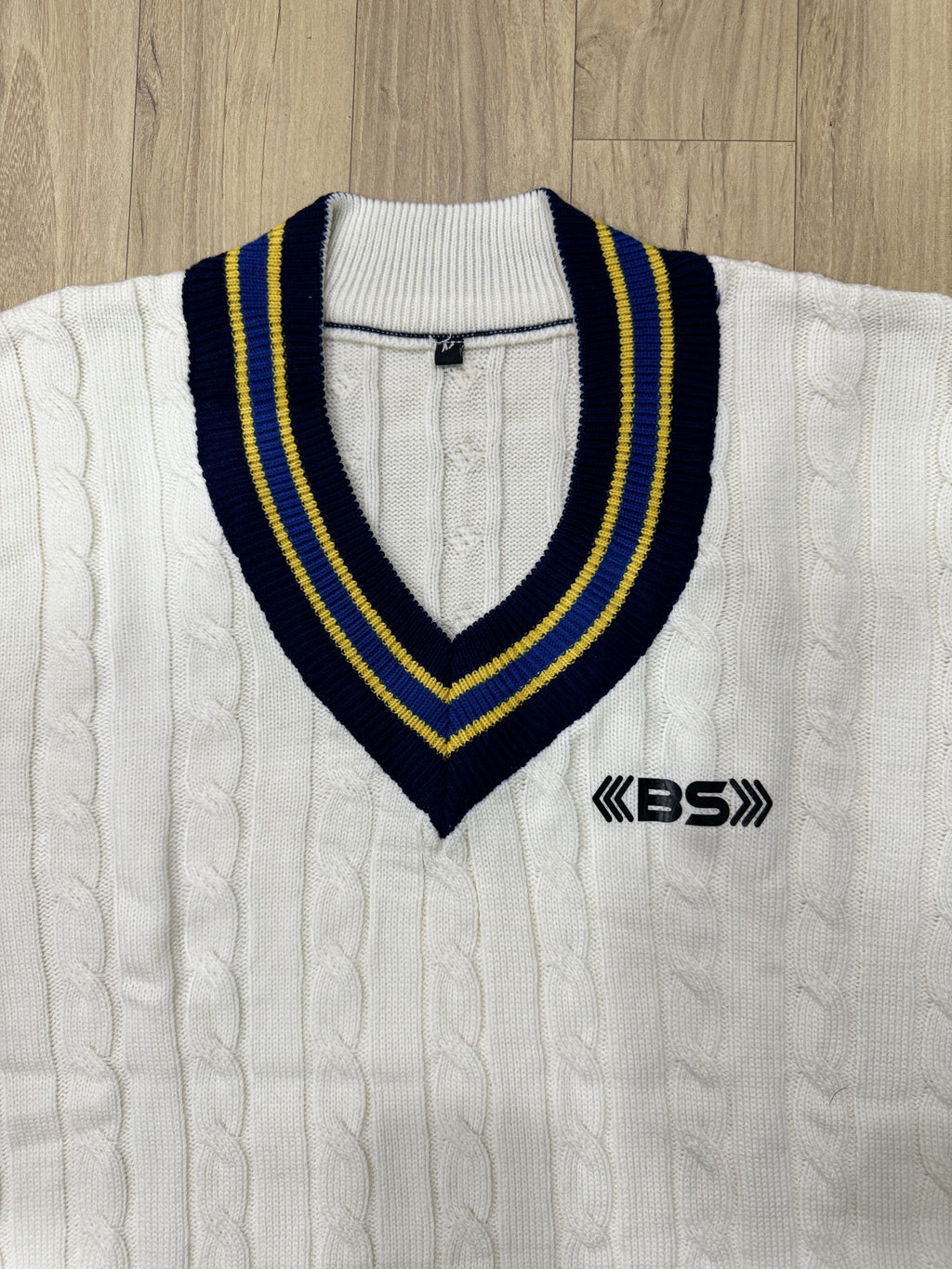 BS Sports Cricket White Sweater Elite-X