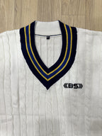 BS Sports Cricket White Sweater Elite-X