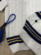 BS Sports Cricket White Sweater Elite-X Full