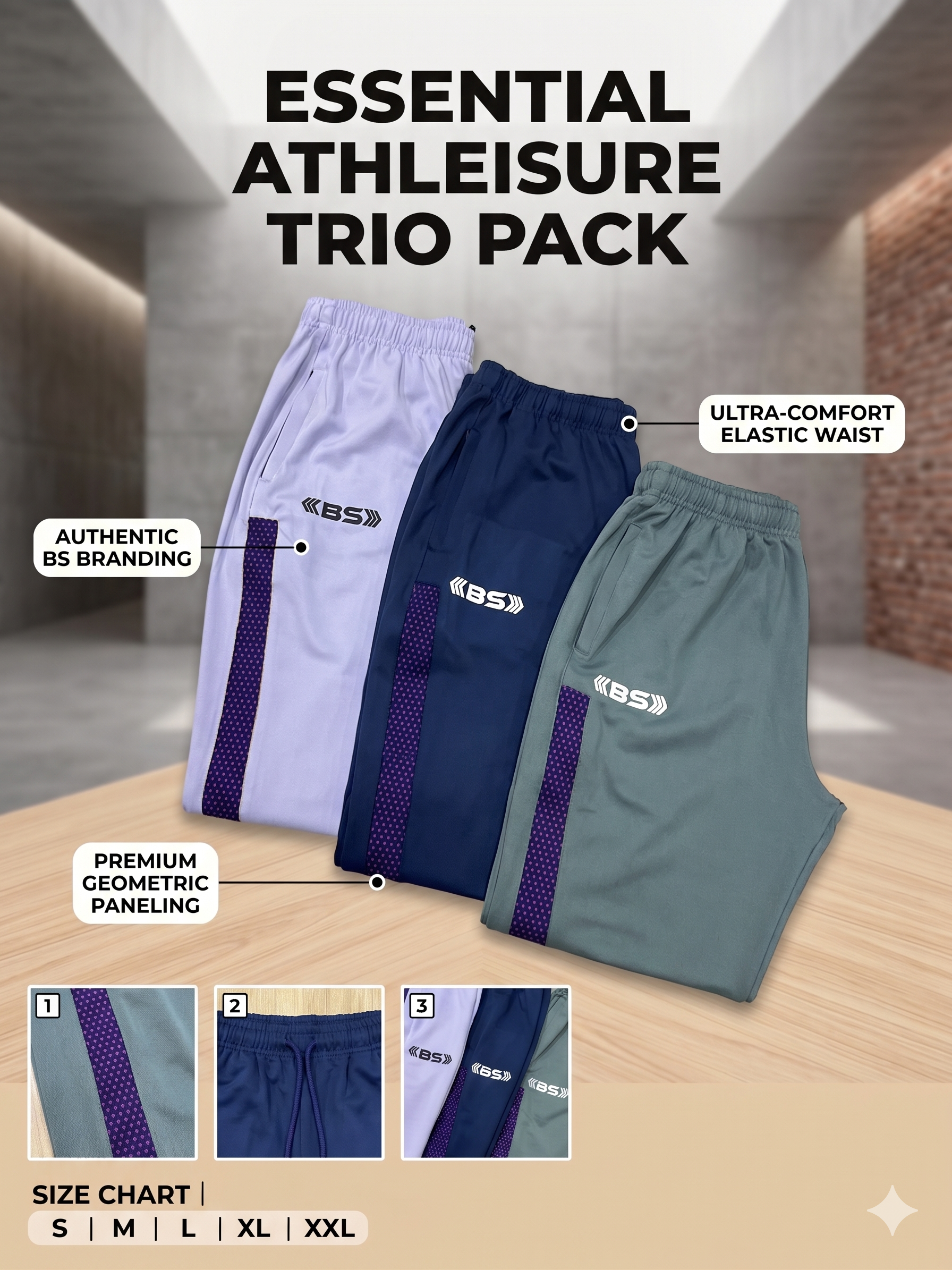 BS Sports Premium Trackpant Combo (Pack of 3)