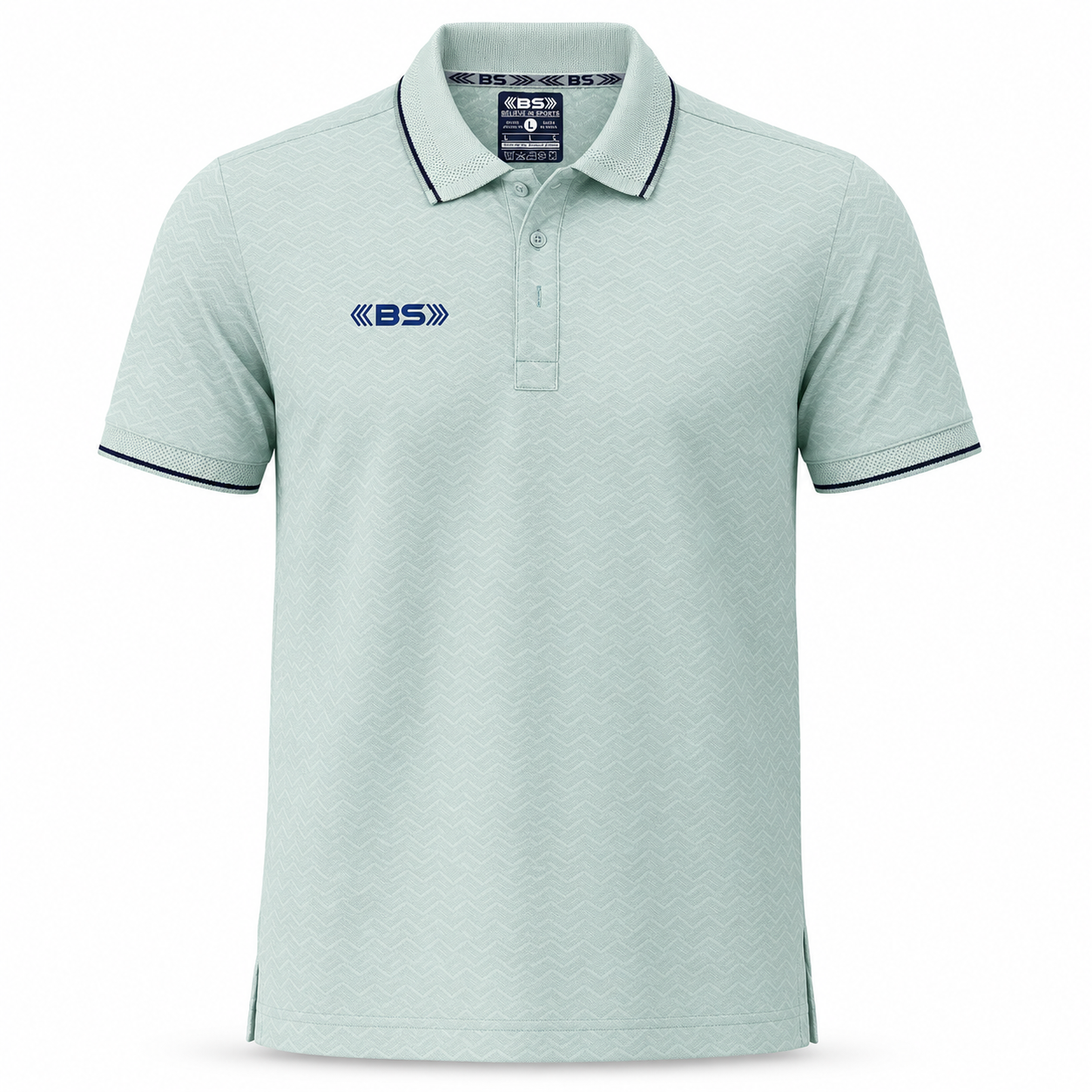 BS Sports Premium Mint Green Jacquard Polo T-Shirt