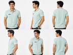 BS Sports Premium Mint Green Jacquard Polo T-Shirt